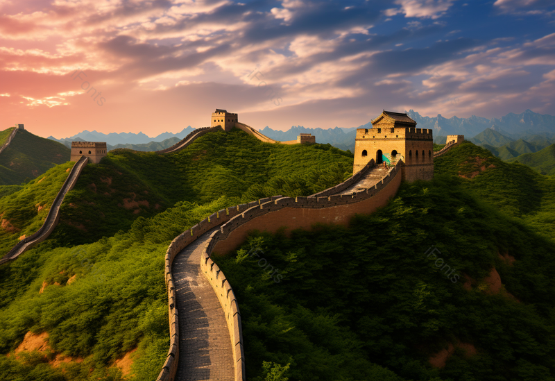多云的天空历史建筑万里长城自然风景旅游胜地摄影图,高清,摄影图,摄影图片,图片大全,摄影图免费下载